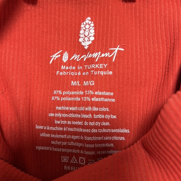 FP Movement Free Throw Ruffle Longline Bralette in Savannah Rose. Size is M/L - Picture 4 of 4